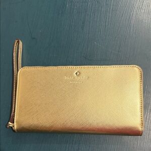 Kate Spade Gold Wristlet Clutch
